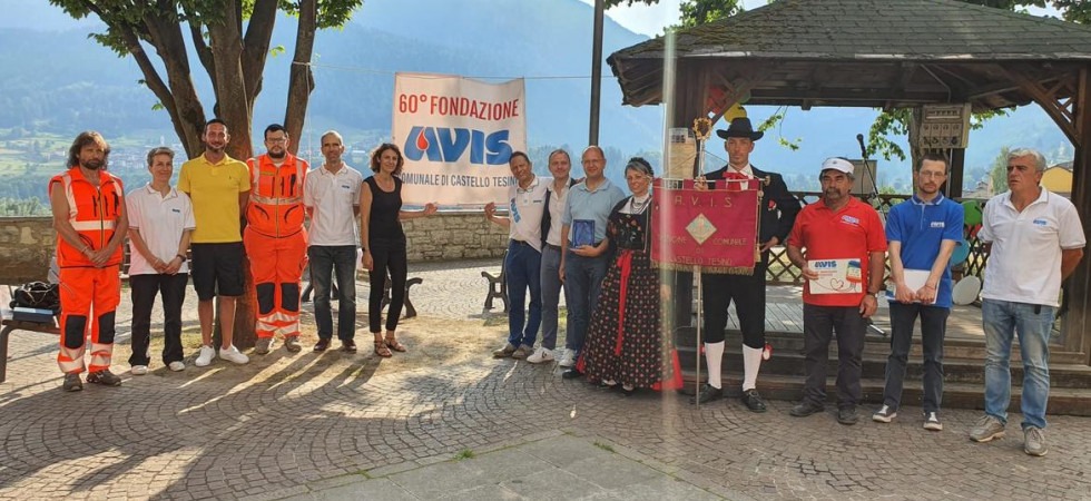 Castello Tesino in festa per i 60 anni di Avis, il presidente Dean